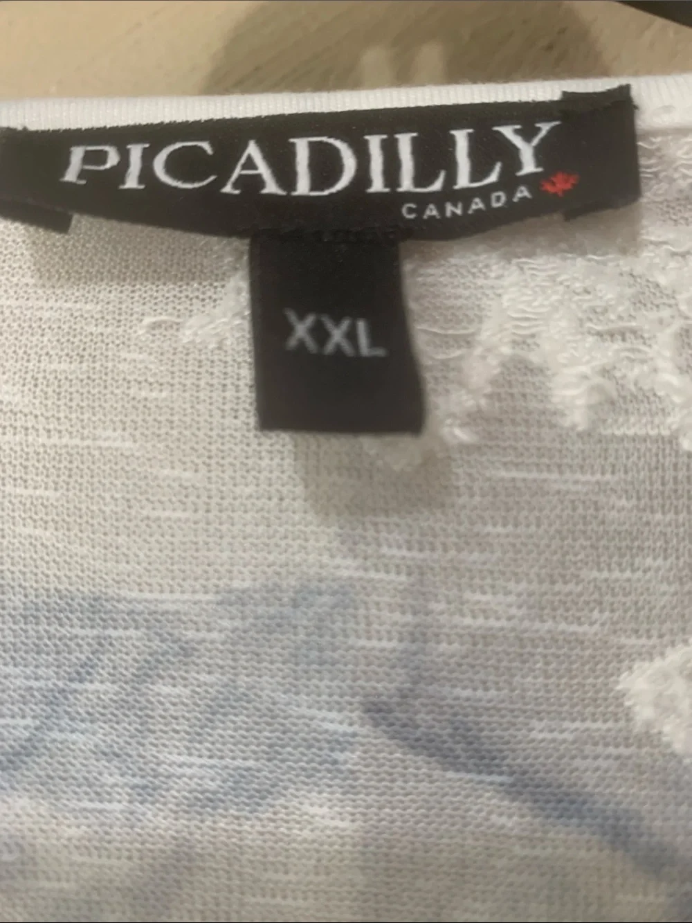 Picadilly size XXL Lace-Trim Light Blue & White Printed Tunic Top
